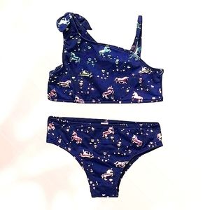 PINK PLATINUM Unicorn Foil Print 2-Piece Swimsuit Toddler Girls 2T